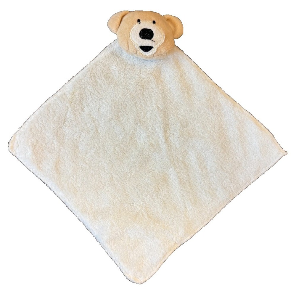 Greenbrier Lovey Security Blanket Teddy Bear Tan White Plush Baby Toy Soother